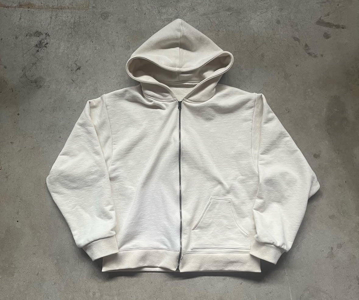 cream zip up